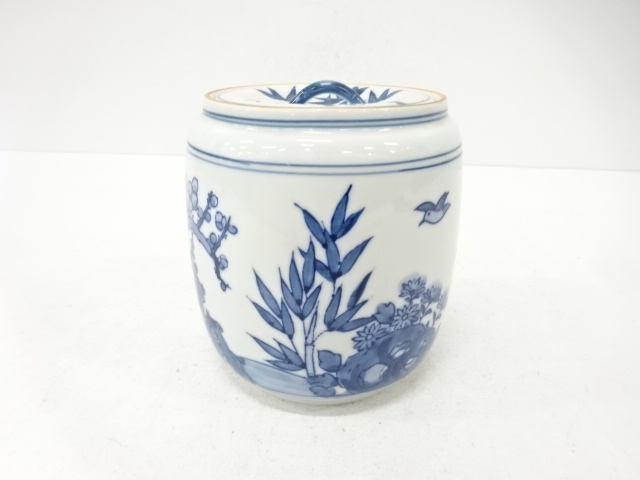 洞華造　染付　水指